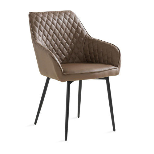 Taupe faux leather dining chair