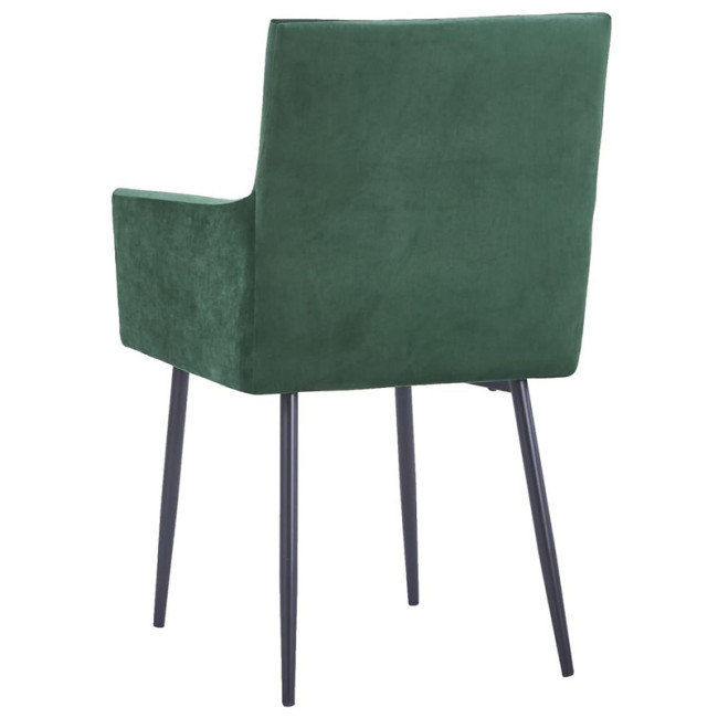 Luxurious and sophisticated Green Velvet Dining Armchair with Metal Legs