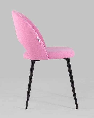 Luxury leisure curved back pink velvet dining chair 