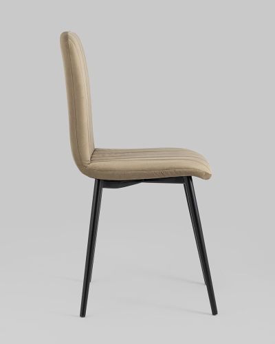 Stylish simple design cheap taupe fabric dining cafe chair with metal legs