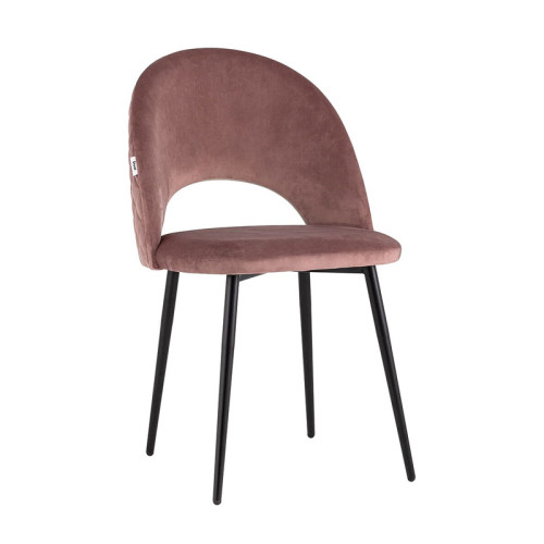 Luxury leisure curved back dusty pink velvet dining chair 