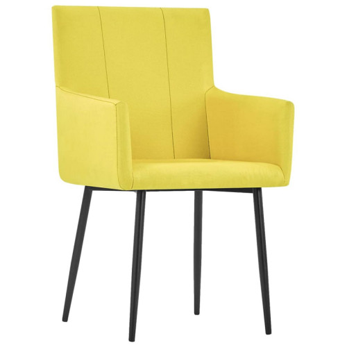 Beautifully crafted Yellow Velvet Dining Armchair