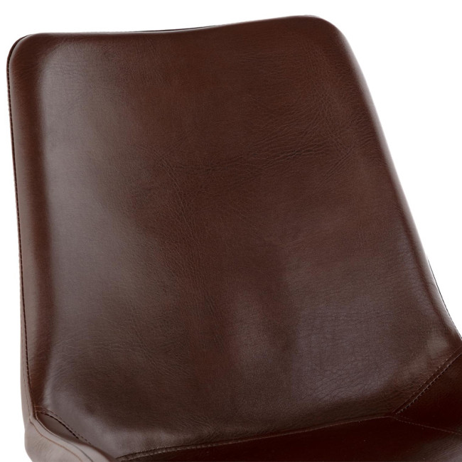 Comfort coffee color faux leather kitchen dining chair