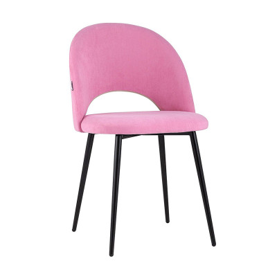 Luxury leisure curved back pink velvet dining chair