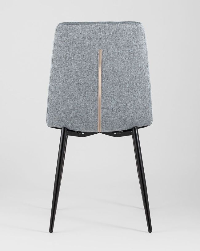 Stunning grey fabric dining chair with metal legs