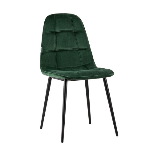Forest Green Velvet Dining Chair with Metal Legs