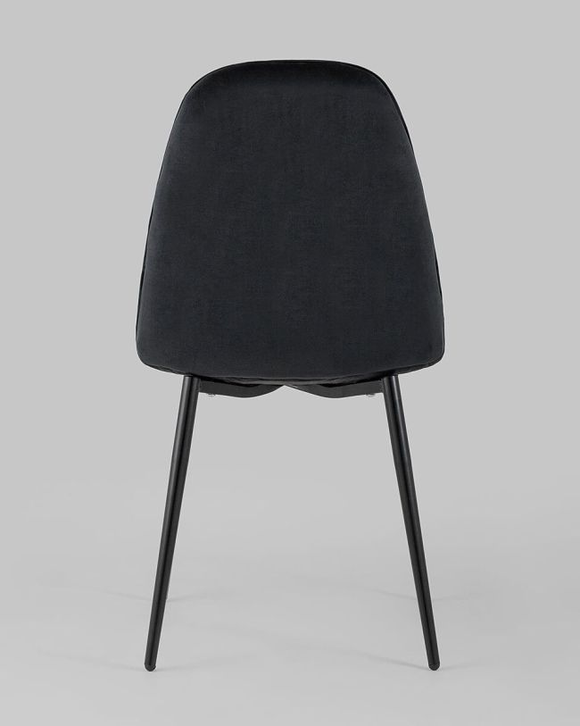 Elegant and refined Black Velvet Dining Chair with Metal Legs 