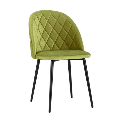 Sophisticated and elegant Green Velvet Dining Chair with Metal Legs