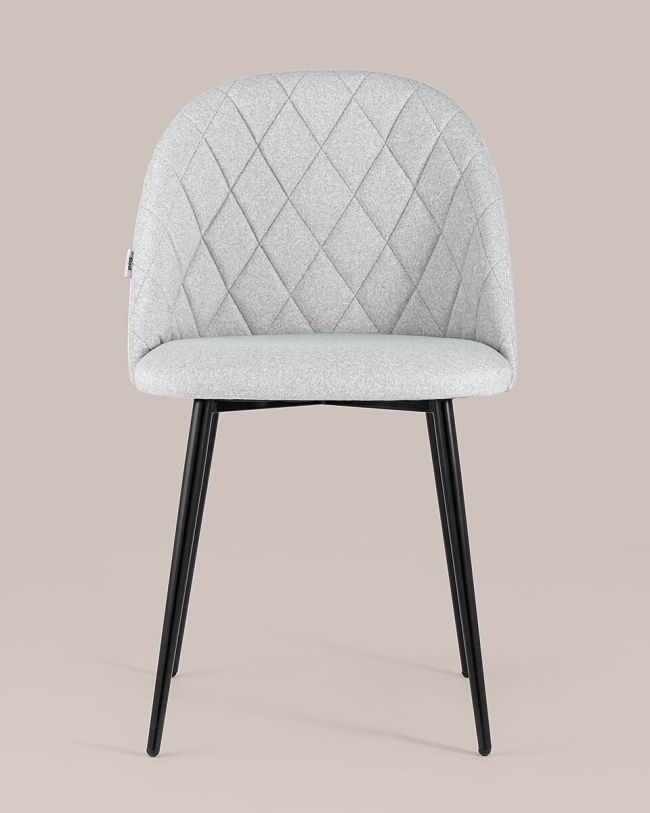Elegant and sophisticated light grey velvet dining chair