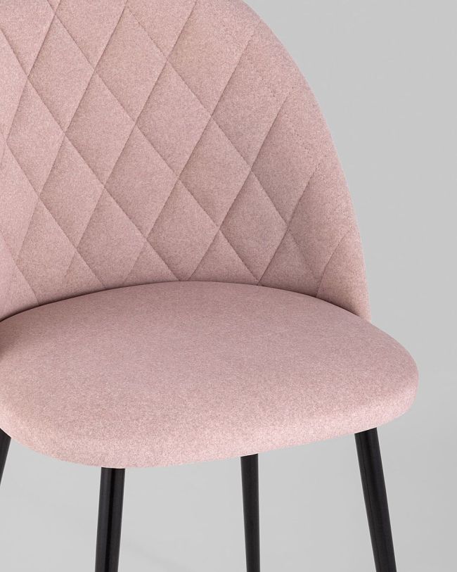 Pink Velvet Dining Chair with Metal Legs