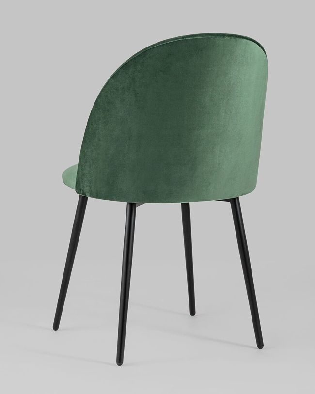 Green Velvet Dining Chair with Metal Legs