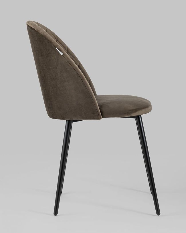 Elegant and stylish Coffee Velvet Dining Chair with Metal Legs