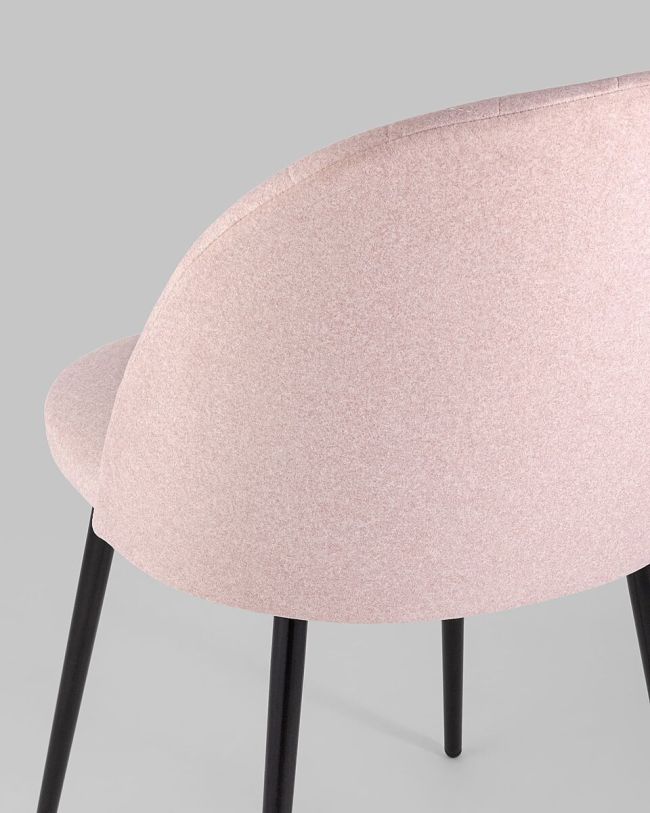 Pink Velvet Dining Chair with Metal Legs