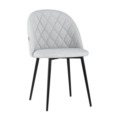 Elegant and sophisticated light grey velvet dining chair