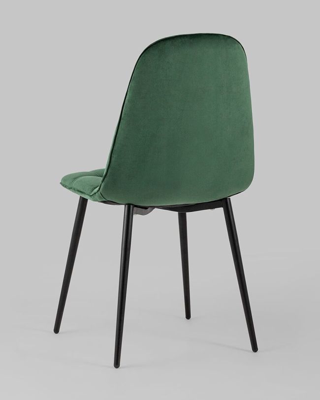 Forest Green Velvet Dining Chair with Metal Legs