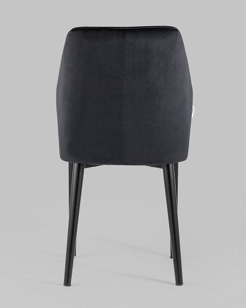 Elegant black velvet dining chair
