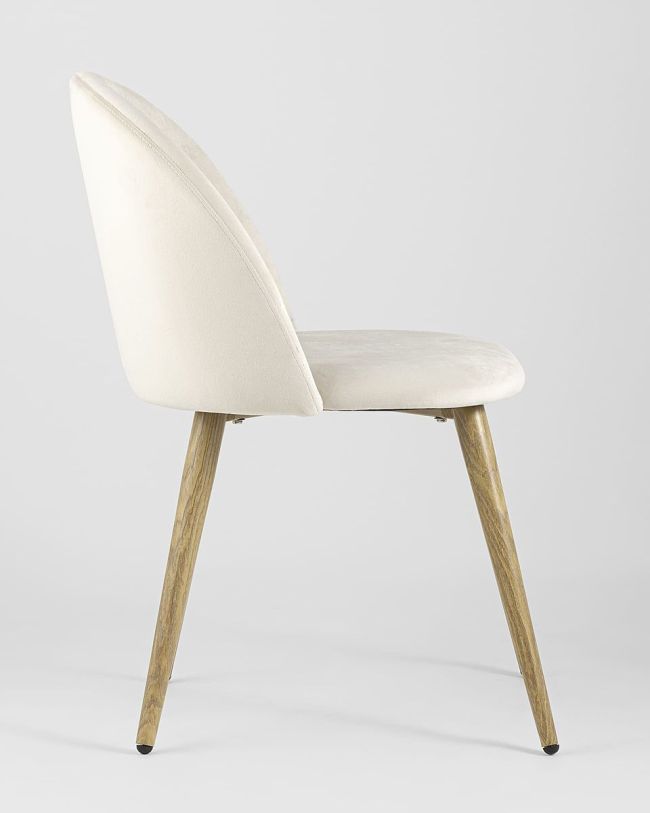Beige Velvet Dining Chair