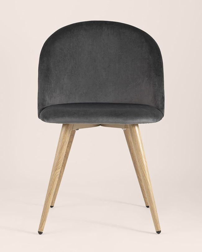 Elegant and stylish Dark Grey Velvet Dining Chair