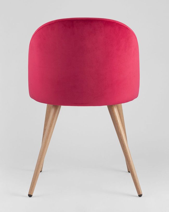 Hot sale red velvet dining cafe chair with metal legs