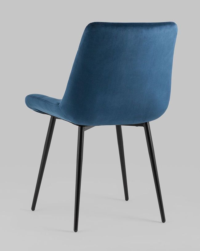 Luxury comfort navy blue velvet dining chair