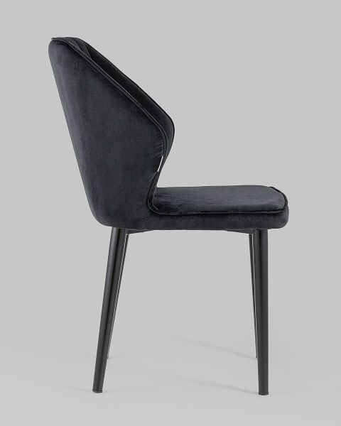 Elegant black velvet dining chair