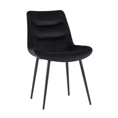Luxury comfort black velvet dining chair