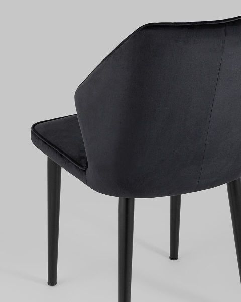 Elegant black velvet dining chair