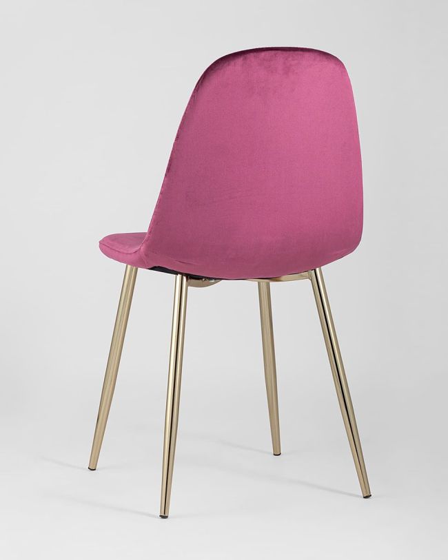  Purple Velvet Dining Chair with Golden Metal Legs