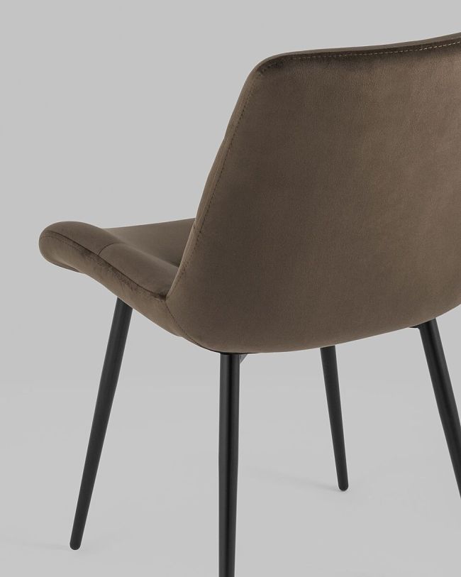 Luxury comfort coffee color velvet dining chair
