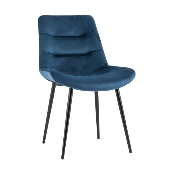 Luxury comfort navy blue velvet dining chair