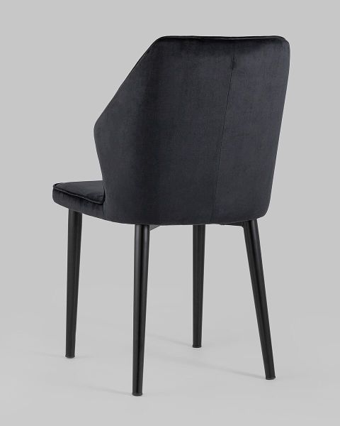 Elegant black velvet dining chair