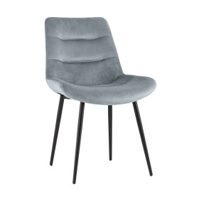Luxury comfort light grey velvet dining chair