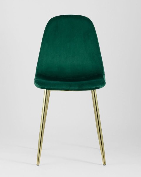 Green Velvet Dining Chair with Golden Metal Legs