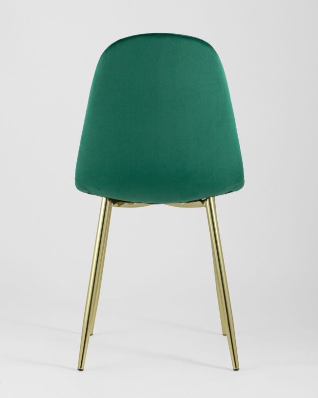 Green Velvet Dining Chair with Golden Metal Legs