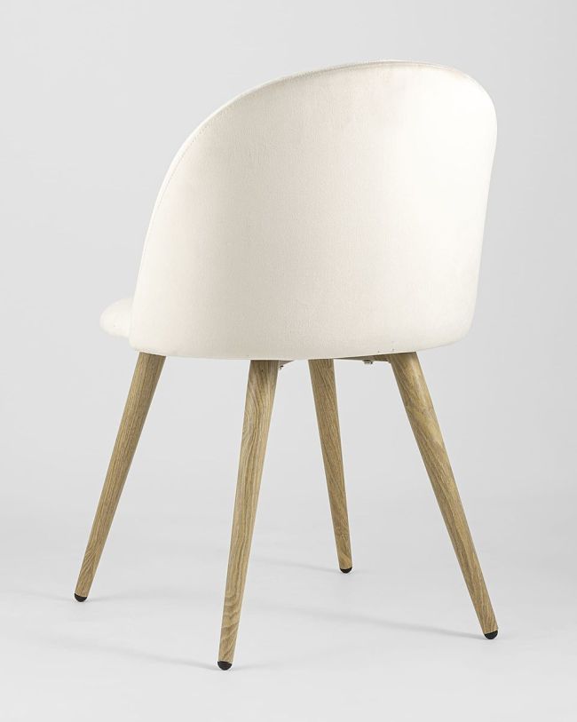 Beige Velvet Dining Chair
