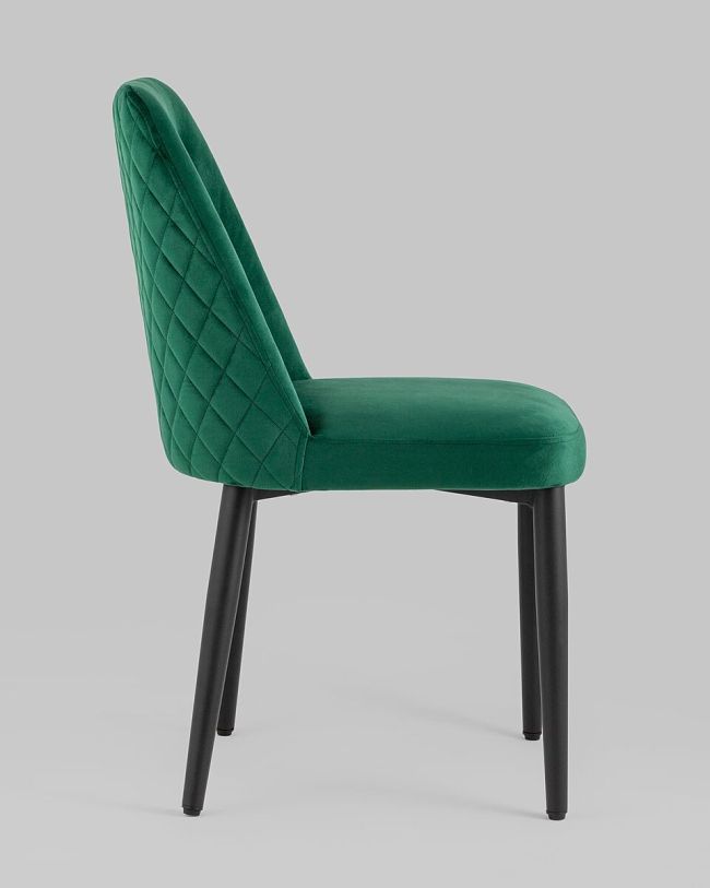 Green Tufted Velvet Dining Chair with Metal Legs