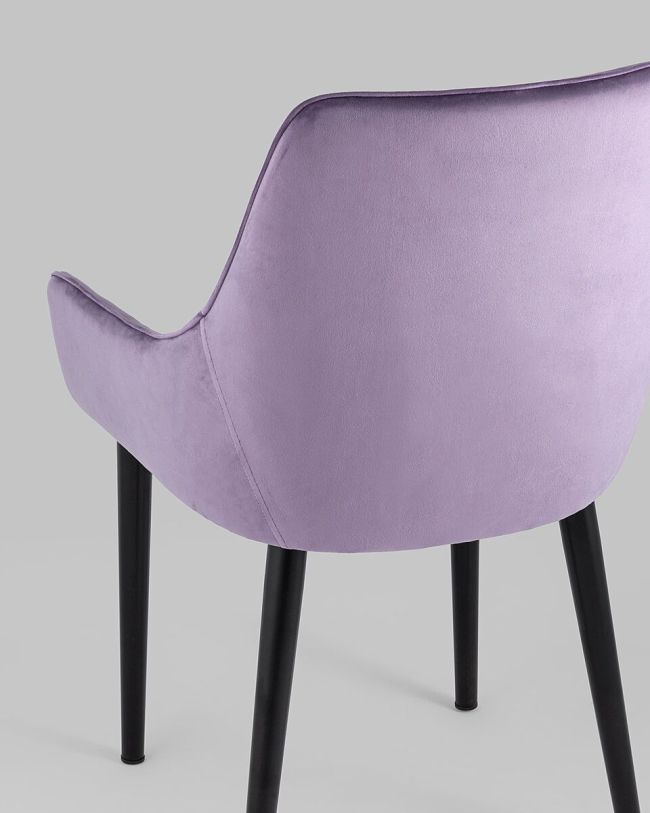 Purple Velvet Dining Chair with Armrest