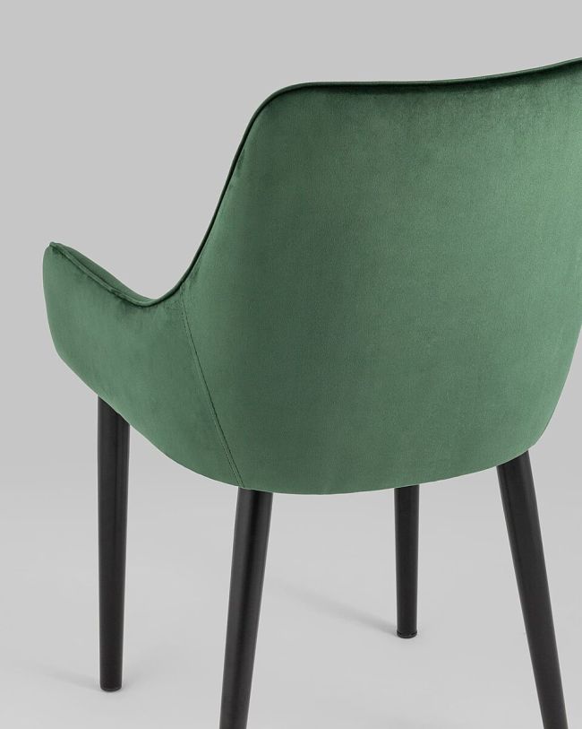 Green Velvet Dining Chair with Armrest