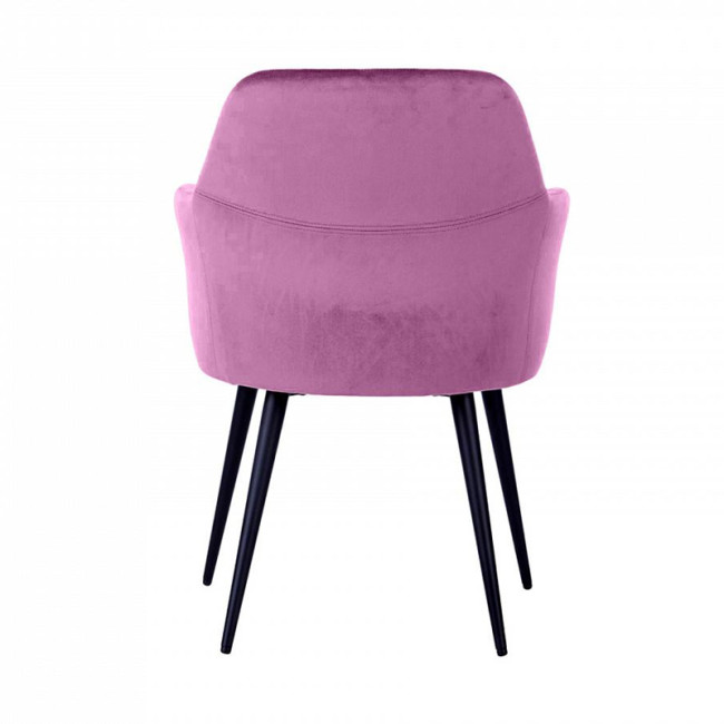 Purple Velvet Dining Armchair with Metal Legs