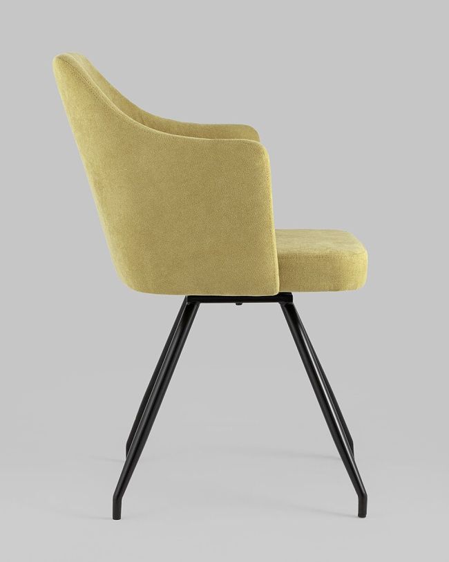 Stunning and sophisticated yellow fabric dining armchair