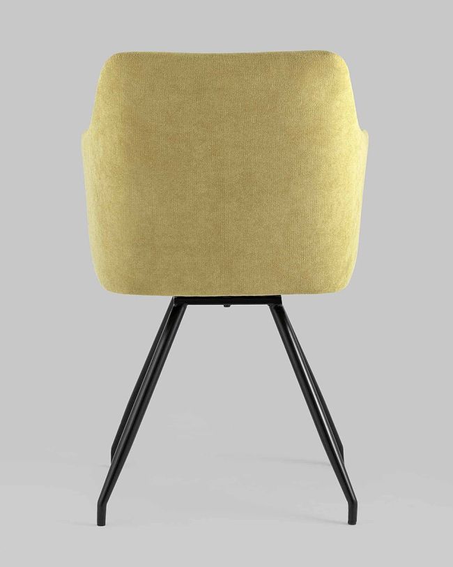 Stunning and sophisticated yellow fabric dining armchair