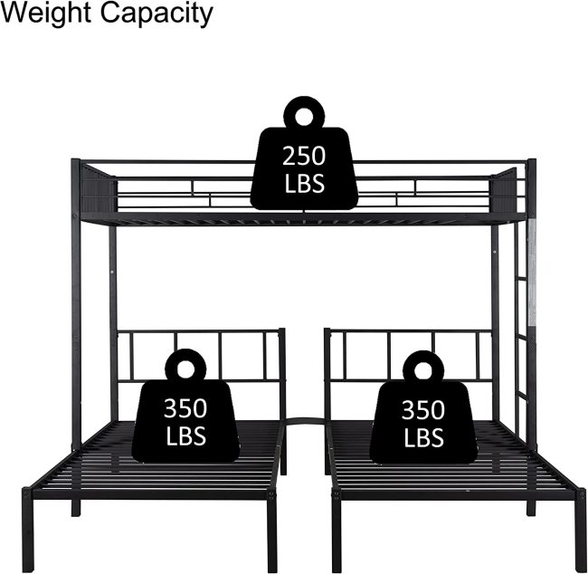 Top sales metal triple bunk bed frames detachable bed frames for kids