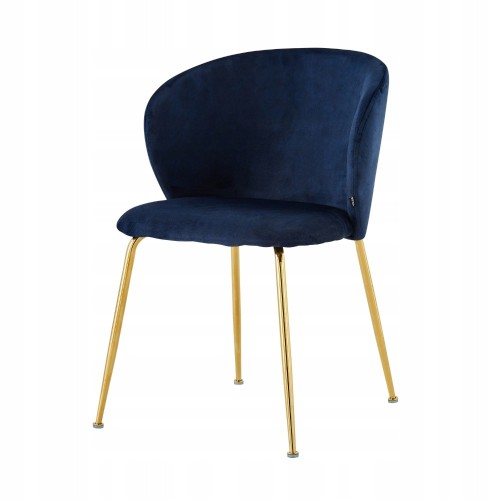 Luxurious navy blue upholstered dining chair