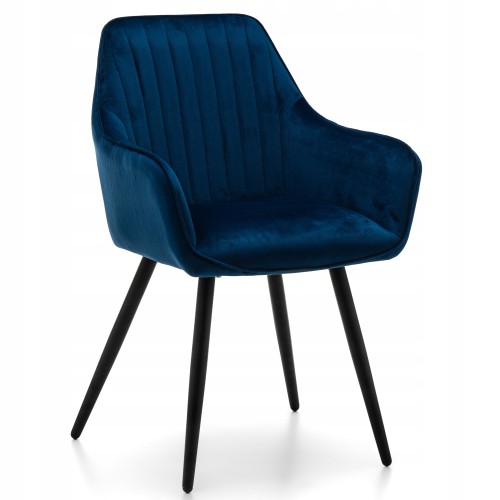 Luxury leisure comfortable navy blue velvet dining armchair