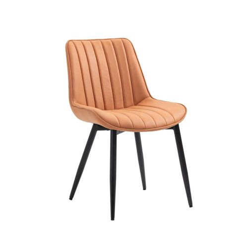 Elegant brown upholstered dining chair