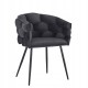 Stylish luxury new design black velvet woven chair