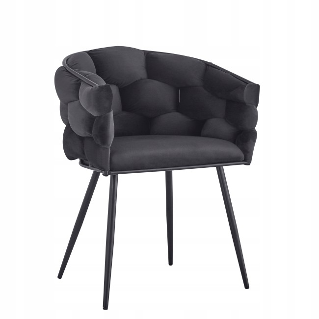 Stylish luxury new design black velvet woven chair