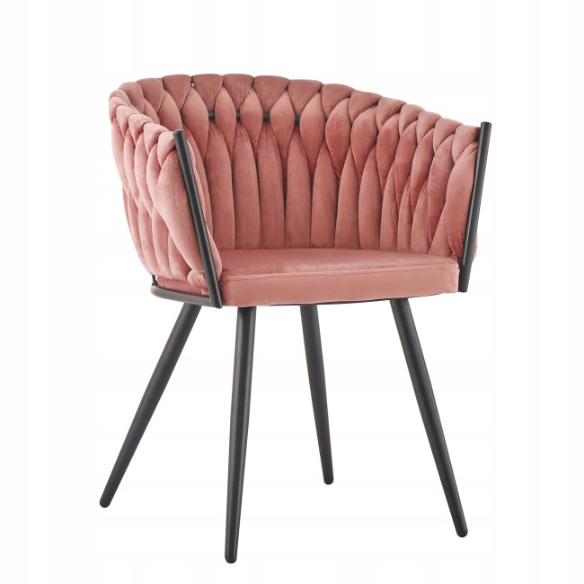 Stylish elegant pink velvet Woven Chair