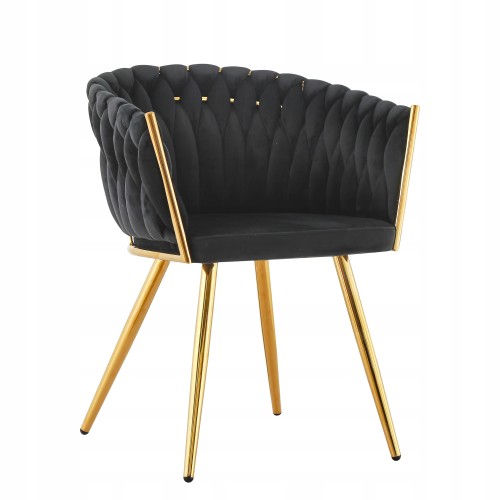 Exquisite and luxurious black Velvet Woven Chair