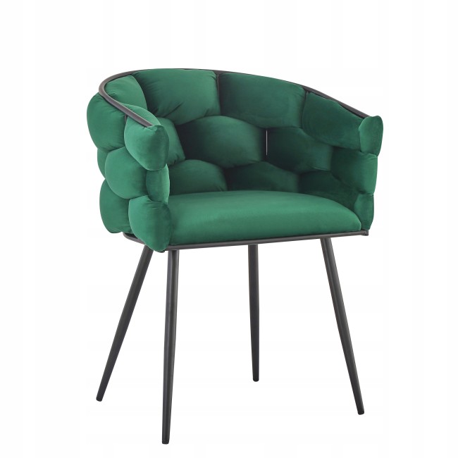 Stylish luxury new design green velvet woven chair